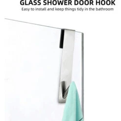 Crochet De Porte De Douche En Verre 2 Pièces | Crochet De Suspension Antidérapant En Acier Inoxydable Sans Perçage Pour Serviette, écran De Douche, Crochet De Douche De Salle De Bains -Geberit || Grohe || ALLIBERT Soldes 59307299 4
