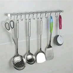 Crochet à Torchon，Crochet Barre De Cuisine En Acier Inox 53cm Avec 12 Crochets Argent FUIENKO -Geberit || Grohe || ALLIBERT Soldes 59801434 3