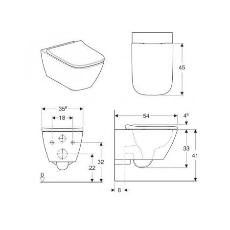 Geberit Smyle Square WC Suspendu Rimfree Avec Fixations Invisibles, Caréné, Avec Abattant Softclose Slim 5 Geberit Smyle Square WC Suspendu Rimfree Avec Fixations Invisibles, Caréné, Avec Abattant Softclose Slim – Image 3