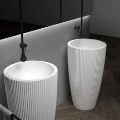 Vasque Totem TWZ316 En Solid Surface - 50 X 50 X 90 Cm - 2 Couleurs En Option Blanc Mat -Geberit || Grohe || ALLIBERT Soldes 60725760 3