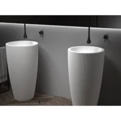 Vasque Totem TWZ316 En Solid Surface - 50 X 50 X 90 Cm - 2 Couleurs En Option Blanc Mat -Geberit || Grohe || ALLIBERT Soldes 60725760 5