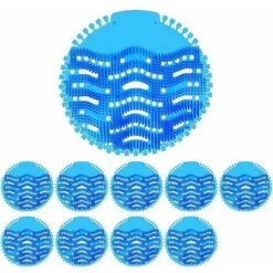 10 Pack Grille Urinoir, Spatter-Less Filtres Pour Urinoir, Desodorisant Urinoir Avec Parfum, Cinq Types De Parfums, De Parfum Durée 30 Jours Bleue