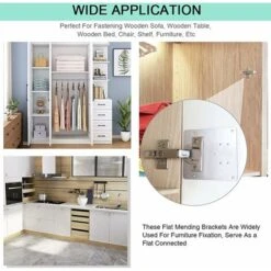 4 Pièces Plaque De Réparation De Charnière D'armoire Avec Trou, Supports De Réparation Plaques Installation Facile Avec 24 Vis, Kit De Réparation De Charnière -Geberit || Grohe || ALLIBERT Soldes 61302826 3