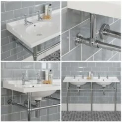 Hudson Reed Elizabeth - Lavabo Sur Pieds Double Vasque Rétro Avec Pieds Chromé 9 Hudson Reed Elizabeth - Lavabo Sur Pieds Double Vasque Rétro Avec Pieds Chromé -Geberit || Grohe || ALLIBERT Soldes 62355517 3