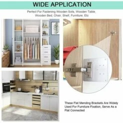 MINKUROW 4 Pièces Plaque De Réparation De Charnière D'armoire Avec Trou, Supports De Réparation Plaques Installation Facile Avec 24 Vis, Kit De Réparation De Charnière Pour Bois, Meubles, Étagères -Geberit || Grohe || ALLIBERT Soldes 63693215 3