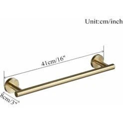 Barre Porte-serviettes Pour Salle De Bain à Fixation Murale En Acier Inoxydable SUS 304 Doré Brossé 40 Cm -Geberit || Grohe || ALLIBERT Soldes 63799732 4