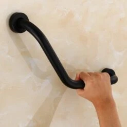 Barre D'Appui 43cm Poignée De Baignoires Inox Mural Porte-serviettes 43CM Noir