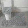 Tapis De Bain Ensemble, Set De Tapis Toilette Antidérapant Absorbant Tapis, Tapis Salle De Bain + Tapis Contour WC + Couvercle De Couvercle De Toilette (Gris) 56Vingt -Geberit || Grohe || ALLIBERT Soldes 64940759 1