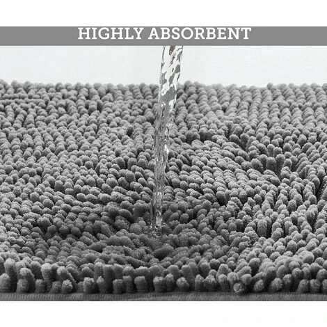 Tapis De Bain Ensemble, Set De Tapis Toilette Antidérapant Absorbant Tapis, Tapis Salle De Bain + Tapis Contour WC + Couvercle De Couvercle De Toilette (Gris) 56Vingt 6 Tapis De Bain Ensemble, Set De Tapis Toilette Antidérapant Absorbant Tapis, Tapis Salle De Bain + Tapis Contour WC + Couvercle De Couvercle De Toilette (Gris) 56Vingt – Image 4