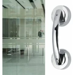 Barre De Maintien,Poignée à Ventouse Porte En Verre Main Courante Antidérapante 196x65x45mm Argent FUIENKO -Geberit || Grohe || ALLIBERT Soldes 65820312 3