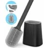 Brosse De Toilette Avec Support Mural Et Support Au Sol, Tête De Brosse De Nettoyage 2 Face, Manche Long, Haute élasticité Noir FUIENKO -Geberit || Grohe || ALLIBERT Soldes 66390388 1