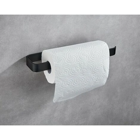 Porte Sopalin Mural Noir,33cm Porte Essuie Tout Mural Auto-Adhésif Ou à Percer,Support Sopalin Space En Aluminium Pour Cuisine,Salle De Bain,Placards,Vertical Ou Horizontal,Noir 6 Porte Sopalin Mural Noir,33cm Porte Essuie Tout Mural Auto-Adhésif Ou à Percer,Support Sopalin Space En Aluminium Pour Cuisine,Salle De Bain,Placards,Vertical Ou Horizontal,Noir – Image 4