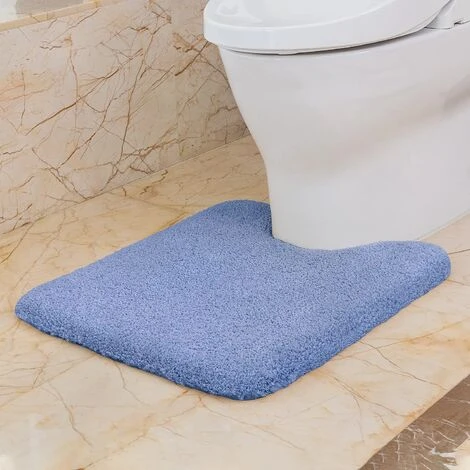 ZOLGINAH Tapis Contour WC Antidérapant Tapis De Toilette WC Épaissi Tapis WC Absorbant Tapis Salle De Bain Ultra Doux En Microfibre, Séchage Rapide, Lavable En Machine - 50 X 60cm (Wedgewood) 3 ZOLGINAH Tapis Contour WC Antidérapant Tapis De Toilette WC Épaissi Tapis WC Absorbant Tapis Salle De Bain Ultra Doux En Microfibre, Séchage Rapide, Lavable En Machine - 50 X 60cm (Wedgewood)