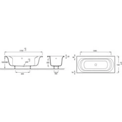 Baignoire Droite JACOB DELAFON Elise Acrylique 170 X 75 -Geberit || Grohe || ALLIBERT Soldes 6949364 5