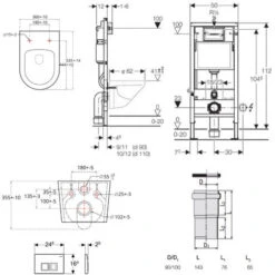 Geberit Pack WC Bâti-support Duofix UP100 + WC Sans Bride SAT Brevis + Abattant Ultra-fin, Softclose + Plaque Chrome Mat -Geberit || Grohe || ALLIBERT Soldes 69629251 5