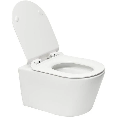 Geberit Pack Autoportant Bâti-support Duofix + WC Sans Bride SAT Brevis + Abattant Ultra-fin, Softclose + Plaque Blanche 4 Geberit Pack Autoportant Bâti-support Duofix + WC Sans Bride SAT Brevis + Abattant Ultra-fin, Softclose + Plaque Blanche – Image 2