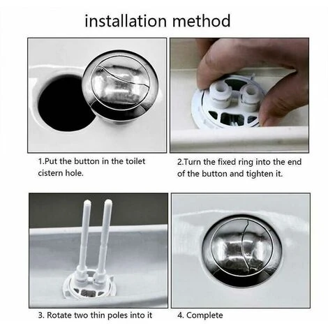 Mécanisme De Chasse D'eau Lot De 1 Boutons Pression Universels Pour Réservoir D'eau De WC - 38 Mm - Bouton Pop-up - Bouton De Chasse D'eau Standard 4 Mécanisme De Chasse D'eau Lot De 1 Boutons Pression Universels Pour Réservoir D'eau De WC - 38 Mm - Bouton Pop-up - Bouton De Chasse D'eau Standard – Image 2