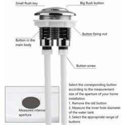 Mécanisme De Chasse D'eau Lot De 1 Boutons Pression Universels Pour Réservoir D'eau De WC - 38 Mm - Bouton Pop-up - Bouton De Chasse D'eau Standard 9 Mécanisme De Chasse D'eau Lot De 1 Boutons Pression Universels Pour Réservoir D'eau De WC - 38 Mm - Bouton Pop-up - Bouton De Chasse D'eau Standard -Geberit || Grohe || ALLIBERT Soldes 70886541 3