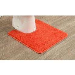 TENDANCE - Tapis Contour WC En Microfibre Orange 45 X 50 Cm -Geberit || Grohe || ALLIBERT Soldes 71059644 3