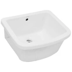 Évier En Céramique Blanche Avec Trop-plein 47x40 Sans Essoreuse