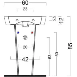 Colonne Pour Lavabo Modèle F50 Small Compatible Avec Lavabo E112LV601 Cm 60x40 Domus Falerii 7 Colonne Pour Lavabo Modèle F50 Small Compatible Avec Lavabo E112LV601 Cm 60x40 Domus Falerii -Geberit || Grohe || ALLIBERT Soldes 71701412 3