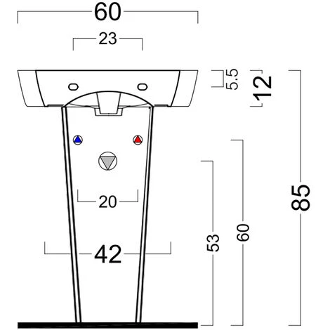Colonne Pour Lavabo Modèle F50 Small Compatible Avec Lavabo E112LV601 Cm 60x40 Domus Falerii 5 Colonne Pour Lavabo Modèle F50 Small Compatible Avec Lavabo E112LV601 Cm 60x40 Domus Falerii – Image 3