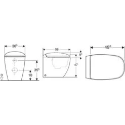 WC Suspendu Sans Rebord Avec Abattant à Fermeture Amortie Modèle Citterio De Geberit -Geberit || Grohe || ALLIBERT Soldes 71701452 3