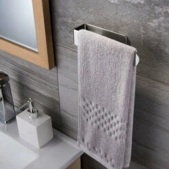Promotion Porte-Serviettes Sans Perçage Porte-Serviettes De Salle De Bain Anneau Porte-Serviettes En Acier Inoxydable Brossé Auto-Adhésif 37Cm -Geberit || Grohe || ALLIBERT Soldes 72020474 3