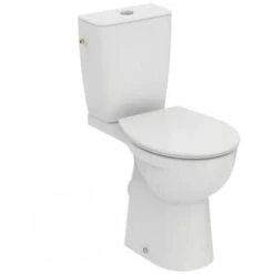 Ideal Standard Tirso, Pack WC à Poser Sans Bride, Cuvette En Porcelaine Vitrifiée, Fixations Cachées, Abattant Frein De Chute (R033601)