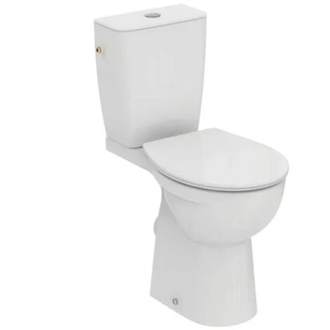 Ideal Standard Tirso, Pack WC à Poser Sans Bride, Cuvette En Porcelaine Vitrifiée, Fixations Cachées, Abattant Frein De Chute (R033601) -Geberit || Grohe || ALLIBERT Soldes 72864796 1