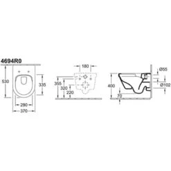 Villeroy & Boch Architectura Cuvette Sans Bride à Fond Creux + Abattant En Duroplast, Fixations Invisibles (4694R001-Classic) -Geberit || Grohe || ALLIBERT Soldes 73137657 3