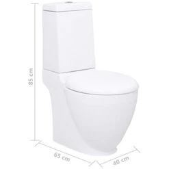 Toilette En Céramique Écoulement D'eau à L'arrière Blanc VidaXL -Geberit || Grohe || ALLIBERT Soldes 733042 3