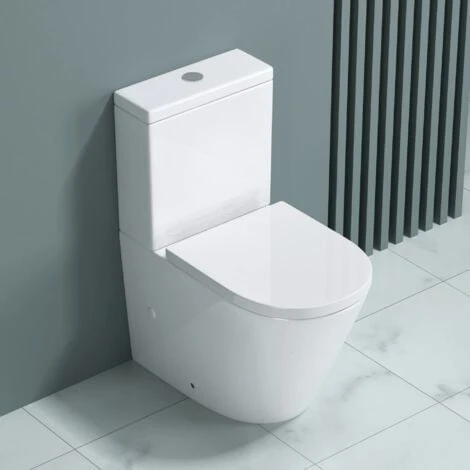Sogood WC à Poser Céramique Blanc Toilette Avec Réservoir Abattant Silencieux Avec Frein De Chute Aix176T -Geberit || Grohe || ALLIBERT Soldes 73759183 1