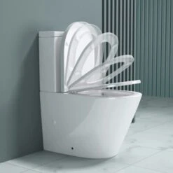 Sogood WC à Poser Céramique Blanc Toilette Avec Réservoir Abattant Silencieux Avec Frein De Chute Aix176T -Geberit || Grohe || ALLIBERT Soldes 73759183 2