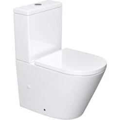 Sogood WC à Poser Céramique Blanc Toilette Avec Réservoir Abattant Silencieux Avec Frein De Chute Aix176T -Geberit || Grohe || ALLIBERT Soldes 73759183 3