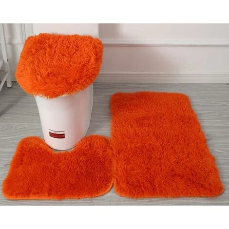 LYCXAMES -- Lot De 3 Tapis De Salle De Bain Doux En Microfibre - Antidérapants - Avec Revers Clouté En Flanelle PVC - Tapis De Bain + Tapis Contour WC + Housse Pour Abattant - Jaune 3 LYCXAMES -- Lot De 3 Tapis De Salle De Bain Doux En Microfibre - Antidérapants - Avec Revers Clouté En Flanelle PVC - Tapis De Bain + Tapis Contour WC + Housse Pour Abattant - Jaune