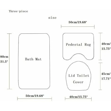 LYCXAMES -- Lot De 3 Tapis De Salle De Bain Doux En Microfibre - Antidérapants - Avec Revers Clouté En Flanelle PVC - Tapis De Bain + Tapis Contour WC + Housse Pour Abattant - Jaune 7 LYCXAMES -- Lot De 3 Tapis De Salle De Bain Doux En Microfibre - Antidérapants - Avec Revers Clouté En Flanelle PVC - Tapis De Bain + Tapis Contour WC + Housse Pour Abattant - Jaune – Image 5