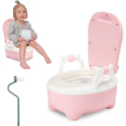 VINGO Pot Pour Enfants Pot Bébé Pot D'apprentissage Pot Anti-éclaboussures Entraîneur De Toilette Pour Enfants Rose