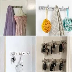 SVKBJROY Patère à 3 Crochets Pour Peignoir Serviette Salle De Bain Crochet Mural Accroche Porte Torchon Cuisine Patere Murale En Acier Inoxydable -Geberit || Grohe || ALLIBERT Soldes 76480966 3