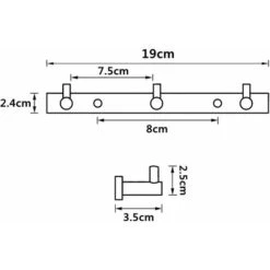 SVKBJROY Patère à 3 Crochets Pour Peignoir Serviette Salle De Bain Crochet Mural Accroche Porte Torchon Cuisine Patere Murale En Acier Inoxydable -Geberit || Grohe || ALLIBERT Soldes 76480966 5