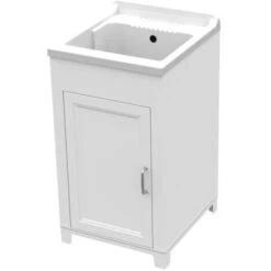 Armoire à Linge Avec Lavabo 1 Porte En Résine 45x50cm Mong