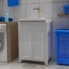 Meuble Lavabo 2 Portes En Résine Pour Buanderie 60x50cm Mong -Geberit || Grohe || ALLIBERT Soldes 77552494 1