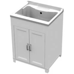 Meuble Lavabo 2 Portes En Résine Pour Buanderie 60x50cm Mong -Geberit || Grohe || ALLIBERT Soldes 77552494 4