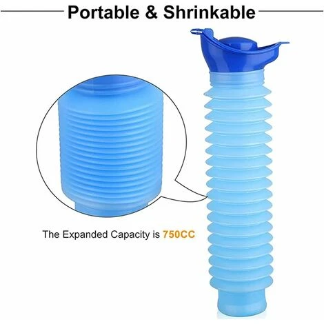 Toilette De Poche, Urinoir Rétractable D'urgence, Tasse D'urine En Entonnoir En Silicone, Bouteille De Pipi De Toilette Portable Pour Enfants Adultes 4 Toilette De Poche, Urinoir Rétractable D'urgence, Tasse D'urine En Entonnoir En Silicone, Bouteille De Pipi De Toilette Portable Pour Enfants Adultes – Image 2