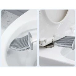 Brosse De Toilette En Silicone Flex Avec Support,Brosse De Toilette À Nettoyage En Profondeur Avec Poignée En Plastique Antidérapante,Tête De Cuvette Pliable Pour Nettoyer Le Coin Des Toilettesour -Geberit || Grohe || ALLIBERT Soldes 78531364 4