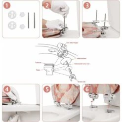 Fixations Remplacement WC Charnière WC Fixations Charnières De Siège De Toilette, Convient à La Plupart Des Styles De Toilettes, Facile à Assembler 11 Fixations Remplacement WC Charnière WC Fixations Charnières De Siège De Toilette, Convient à La Plupart Des Styles De Toilettes, Facile à Assembler -Geberit || Grohe || ALLIBERT Soldes 78695519 5
