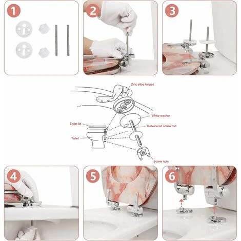 Fixations Remplacement WC Charnière WC Fixations Charnières De Siège De Toilette, Convient à La Plupart Des Styles De Toilettes, Facile à Assembler 7 Fixations Remplacement WC Charnière WC Fixations Charnières De Siège De Toilette, Convient à La Plupart Des Styles De Toilettes, Facile à Assembler – Image 5