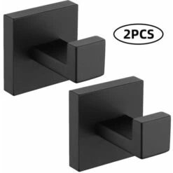 2 Pièces Crochets Muraux Crochets Porte-Serviettes Noir En Acier Inoxydable 304 Crochets Crochets Antirouille Crochets Étanches Accessoires De Salle De Bain Patères, Noir