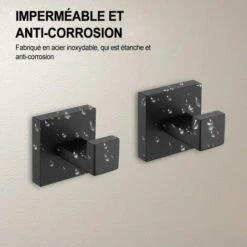 2 Pièces Crochets Muraux Crochets Porte-Serviettes Noir En Acier Inoxydable 304 Crochets Crochets Antirouille Crochets Étanches Accessoires De Salle De Bain Patères, Noir -Geberit || Grohe || ALLIBERT Soldes 80006878 4