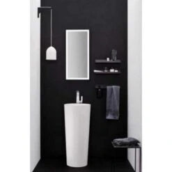 Lave Main Totem Cylindre - Céramique Blanc - 39x83 Cm - Star